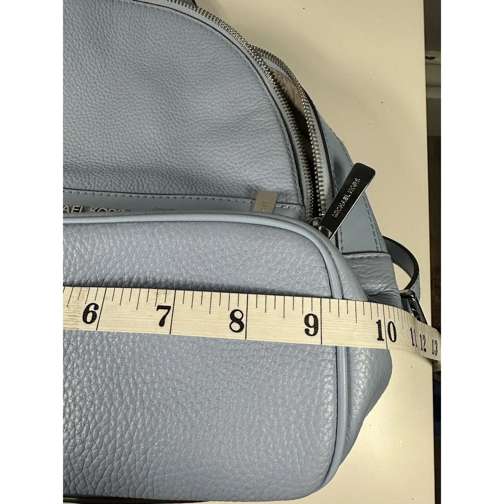 Michael Kors Kenly Medium Light Sky Leather Backpack Pebble‎